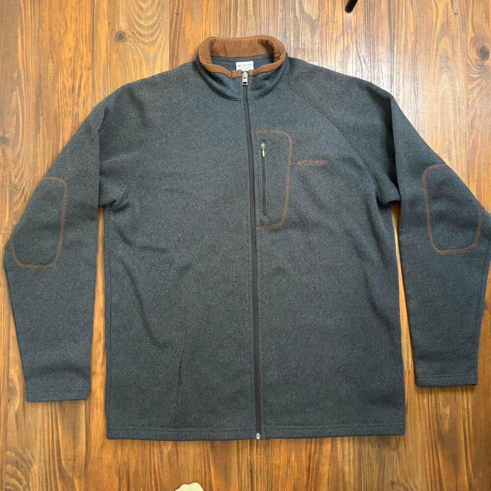 COLUMBIA MENS CANYON POINT ZIP UP GRAY COLOR WITH ELBOW PAD STITCHING SIZE XL